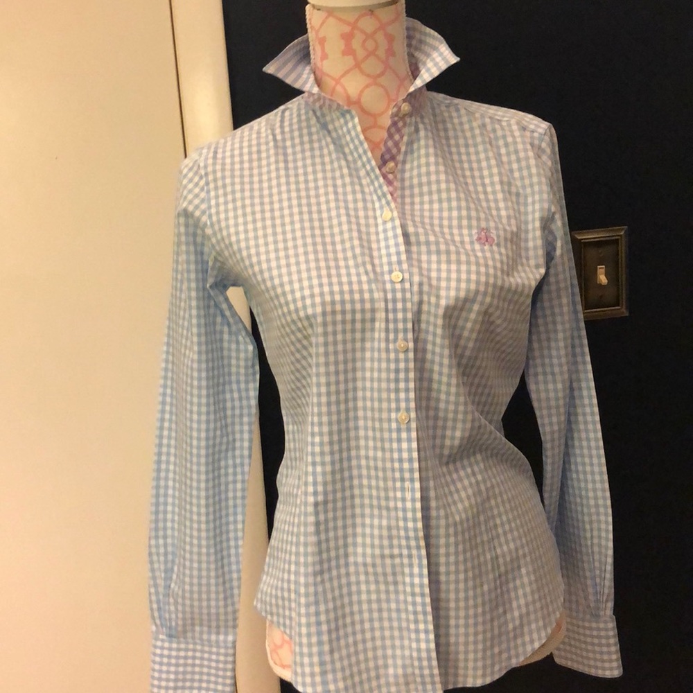 Brooks Brothers contrast gingham button down.